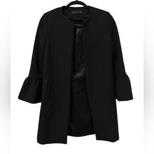 Black Zara Open Front Peacoat (Size XS)